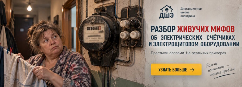 Дистанционная школа электрика. Просто о сложном. Разбор мифов об электрических счётчиках и электрощитовом оборудовании.