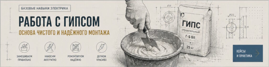 Базовые навыки электрика. Основы применения гипса в электротехнической практике.