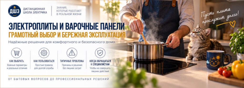 Дистанционная школа электрика. Просто о сложном. Критерии выбора и эксплуатационные особенности электроплит и варочных панелей.