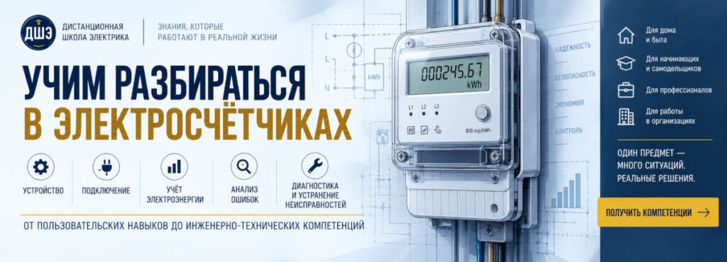 Дистанционная школа электрика: учим разбираться в электросчётчиках. От пользовательских навыков до профессиональных инженерно-технических компетенций.